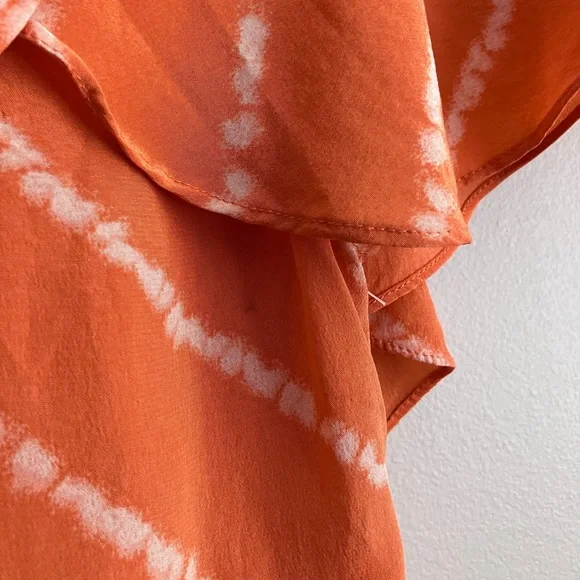 BGBG MAXAZRIA Orange and White Tie-Dye Silk Cocktail Dress Size XXS - Picture 6 of 10